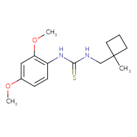 Chemical structure of 1-(2,4-dimethoxyphenyl)-3-[(1-methylcyclobutyl)methyl]thiourea - CSSB21432510464