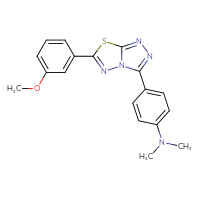 Chemical structure of 4-[6-(3-methoxyphenyl)-[1,2,4]triazolo[3,4-b][1,3,4]thiadiazol-3-yl]-N,N-dimethylaniline - CSSB00121637281