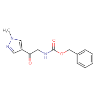 Chemical structure of benzyl N-[2-(1-methyl-1H-pyrazol-4-yl)-2-oxoethyl]carbamate - CSSB00019205590