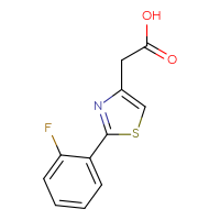 Chemical structure of 2-[2-(2-fluorophenyl)-1,3-thiazol-4-yl]acetic acid - CSSB00000764186