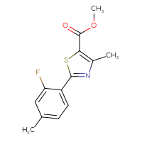 Chemical structure of methyl 2-(2-fluoro-4-methylphenyl)-4-methyl-1,3-thiazole-5-carboxylate - CSSB00001727792