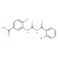 Chemical structure of 3-({[(2-bromophenyl)formamido]methanethioyl}amino)-4-chlorobenzoic acid - CSSB00102605639