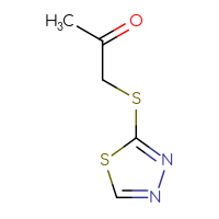 Chemical structure of 1-(1,3,4-thiadiazol-2-ylsulfanyl)propan-2-one - CSSB00000151386
