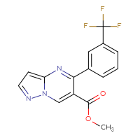 Chemical structure of methyl 5-[3-(trifluoromethyl)phenyl]pyrazolo[1,5-a]pyrimidine-6-carboxylate - CSSB21349238001