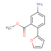 Chemical structure of methyl 5-amino-2-(furan-2-yl)benzoate - CSSB00020846085