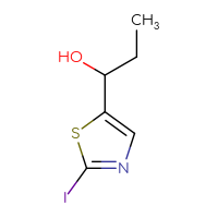Chemical structure of 1-(2-iodo-1,3-thiazol-5-yl)propan-1-ol - CSSB21246457038