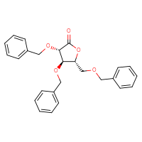 Chemical structure of (3S,4R,5R)-3,4-bis(benzyloxy)-5-[(benzyloxy)methyl]oxolan-2-one - CSSB00015799456
