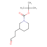 Chemical structure of tert-butyl 3-(3-oxopropyl)piperidine-1-carboxylate - CSSB00015473415