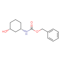 Chemical structure of benzyl N-[(1S,3R)-3-hydroxycyclohexyl]carbamate - CSSB00010886223