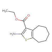 Chemical structure of ethyl 2-amino-4H,5H,6H,7H,8H-cyclohepta[b]thiophene-3-carboxylate - CSSB00000261178