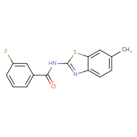 Chemical structure of 3-fluoro-N-(6-methyl-1,3-benzothiazol-2-yl)benzamide - CSSB00027969060