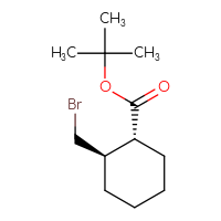 Chemical structure of tert-butyl (1R,2R)-2-(bromomethyl)cyclohexane-1-carboxylate - CSSB14929132750