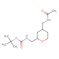 Chemical structure of tert-butyl N-{[4-(acetamidomethyl)oxan-2-yl]methyl}carbamate - CSSB09895724157