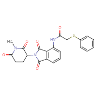 Chemical structure of N-[2-(1-methyl-2,6-dioxopiperidin-3-yl)-1,3-dioxo-2,3-dihydro-1H-isoindol-4-yl]-2-(phenylsulfanyl)acetamide - CSSB06480792111