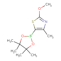 Chemical structure of 2-methoxy-4-methyl-5-(4,4,5,5-tetramethyl-1,3,2-dioxaborolan-2-yl)-1,3-thiazole - CSSB00010128159