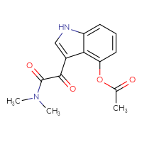 Chemical structure of 3-[(dimethylcarbamoyl)carbonyl]-1H-indol-4-yl acetate - CSSB03592867341