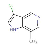 Chemical structure of 3-chloro-7-methyl-1H-pyrrolo[3,2-c]pyridine - CSSB00000093077