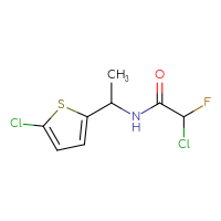 Chemical structure of 2-chloro-N-[1-(5-chlorothiophen-2-yl)ethyl]-2-fluoroacetamide - CSSB09896226604