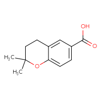 Chemical structure of 2,2-dimethyl-3,4-dihydro-2H-1-benzopyran-6-carboxylic acid - CSSB00000060517