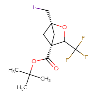 Chemical structure of tert-butyl (1r,4r)-1-(iodomethyl)-3-(trifluoromethyl)-2-oxabicyclo[2.1.1]hexane-4-carboxylate - CSSB20813982571