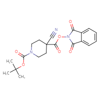 Chemical structure of 1-tert-butyl 4-(1,3-dioxo-2,3-dihydro-1H-isoindol-2-yl) 4-cyanopiperidine-1,4-dicarboxylate - CSSB06258928715