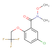 Chemical structure of 5-chloro-N-methoxy-N-methyl-2-(2,2,2-trifluoroethoxy)benzamide - CSSB01395048325