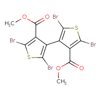 Chemical structure of 4,4'-dimethyl 2,2',5,5'-tetrabromo-[3,3'-bithiophene]-4,4'-dicarboxylate - CSSB00121691311
