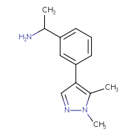 Chemical structure of 1-[3-(1,5-dimethyl-1H-pyrazol-4-yl)phenyl]ethan-1-amine - CSSB00006040038
