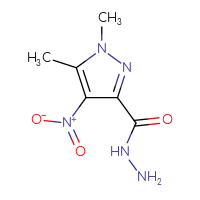 Chemical structure of 1,5-dimethyl-4-nitro-1H-pyrazole-3-carbohydrazide - CSSB00000080386