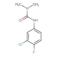 Chemical structure of 1-(3-chloro-4-fluorophenyl)-3,3-dimethylurea - CSSB00000240594