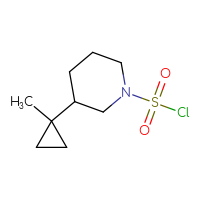 Chemical structure of 3-(1-methylcyclopropyl)piperidine-1-sulfonyl chloride - CSSB14985244816