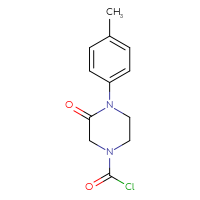 Chemical structure of 4-(4-methylphenyl)-3-oxopiperazine-1-carbonyl chloride - CSSB21224775528