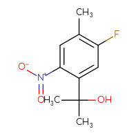 Chemical structure of 2-(5-fluoro-4-methyl-2-nitrophenyl)propan-2-ol - CSSB21246290138