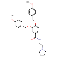 Chemical structure of 3,4-bis[(4-methoxyphenyl)methoxy]-N-[2-(pyrrolidin-1-yl)ethyl]benzamide - CSSB00102422472