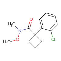 Chemical structure of 1-(2-chlorophenyl)-N-methoxy-N-methylcyclobutane-1-carboxamide - CSSB01998168757