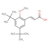 Chemical structure of (2E)-3-(3,5-di-tert-butyl-2-methoxyphenyl)prop-2-enoic acid - CSSB00020649963