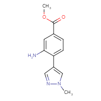 Chemical structure of methyl 3-amino-4-(1-methyl-1H-pyrazol-4-yl)benzoate - CSSB00102700125