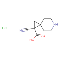 Chemical structure of 1-cyano-6-azaspiro[2.5]octane-1-carboxylic acid hydrochloride - CSSB00102661650