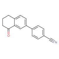 Chemical structure of 4-(8-oxo-5,6,7,8-tetrahydronaphthalen-2-yl)benzonitrile - CSSB01411574101