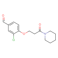 Chemical structure of 3-chloro-4-[3-oxo-3-(piperidin-1-yl)propoxy]benzaldehyde - CSSB02249411961