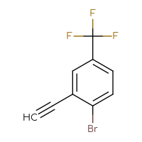 Chemical structure of 1-bromo-2-ethynyl-4-(trifluoromethyl)benzene - CSSB00025749654