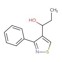 Chemical structure of 1-(3-phenyl-1,2-thiazol-4-yl)propan-1-ol - CSSB06621599357