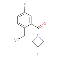 Chemical structure of 1-(5-bromo-2-ethylbenzoyl)-3-fluoroazetidine - CSSB01994901327