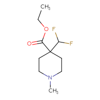 Chemical structure of ethyl 4-(difluoromethyl)-1-methylpiperidine-4-carboxylate - CSSB06655957536
