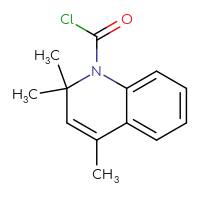 Chemical structure of 2,2,4-trimethyl-1,2-dihydroquinoline-1-carbonyl chloride - CSSB14990881203