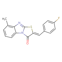 Chemical structure of (4Z)-4-[(4-fluorophenyl)methylidene]-9-methyl-5-thia-2,7-diazatricyclo[6.4.0.0²,⁶]dodeca-1(12),6,8,10-tetraen-3-one - CSSB00132363830