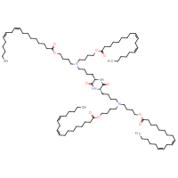 Chemical structure of 4-({4-[(2S,5S)-5-{4-[bis({4-[(9Z,12Z)-octadeca-9,12-dienoyloxy]butyl})amino]butyl}-3,6-dioxopiperazin-2-yl]butyl}({4-[(9Z,12Z)-octadeca-9,12-dienoyloxy]butyl})amino)butyl (9Z,12Z)-octadeca-9,12-dienoate - CSSB06744597528