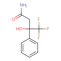 Chemical structure of 4,4,4-trifluoro-3-hydroxy-3-phenylbutanamide - CSSB02270736187