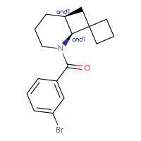 Chemical structure of rac-(1R,6R)-5-(3-bromobenzoyl)-5-azaspiro[bicyclo[4.2.0]octane-7,1'-cyclobutane] - CSSB21432565593