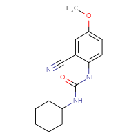 Chemical structure of 3-(2-cyano-4-methoxyphenyl)-1-cyclohexylurea - CSSB07006902835